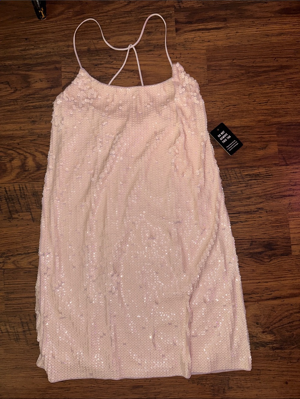 Express Pale Pink Sequin Slip Dress 17.2.B.1
